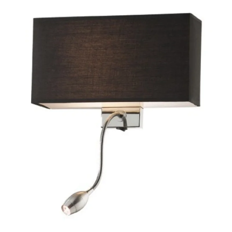 Стенно осветление (аплици) Hotel AP2 Black 035956 – Ideal Lux аплик в черен, 1x60W, IP20