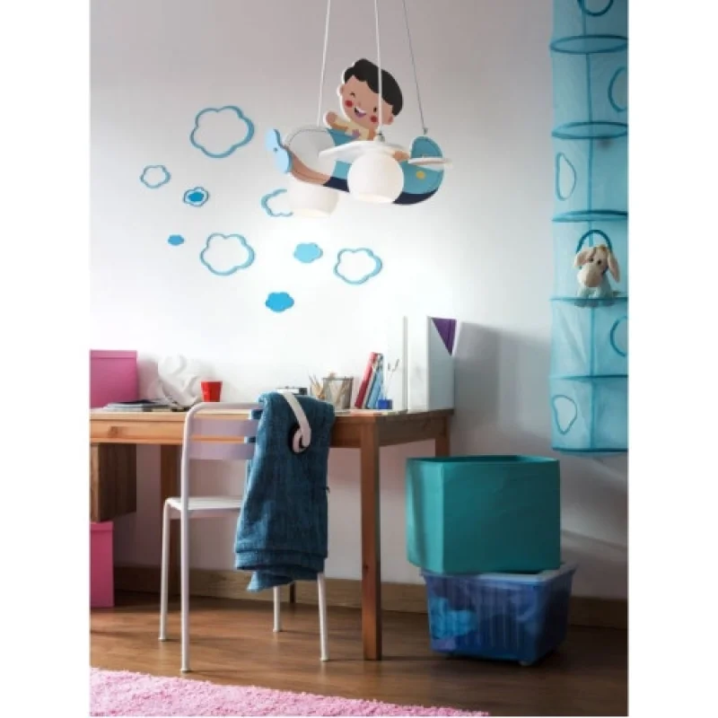 Pendant Lights Happy Plane 04-421 – Smarter children's pendant in multicoloured, 2X28W