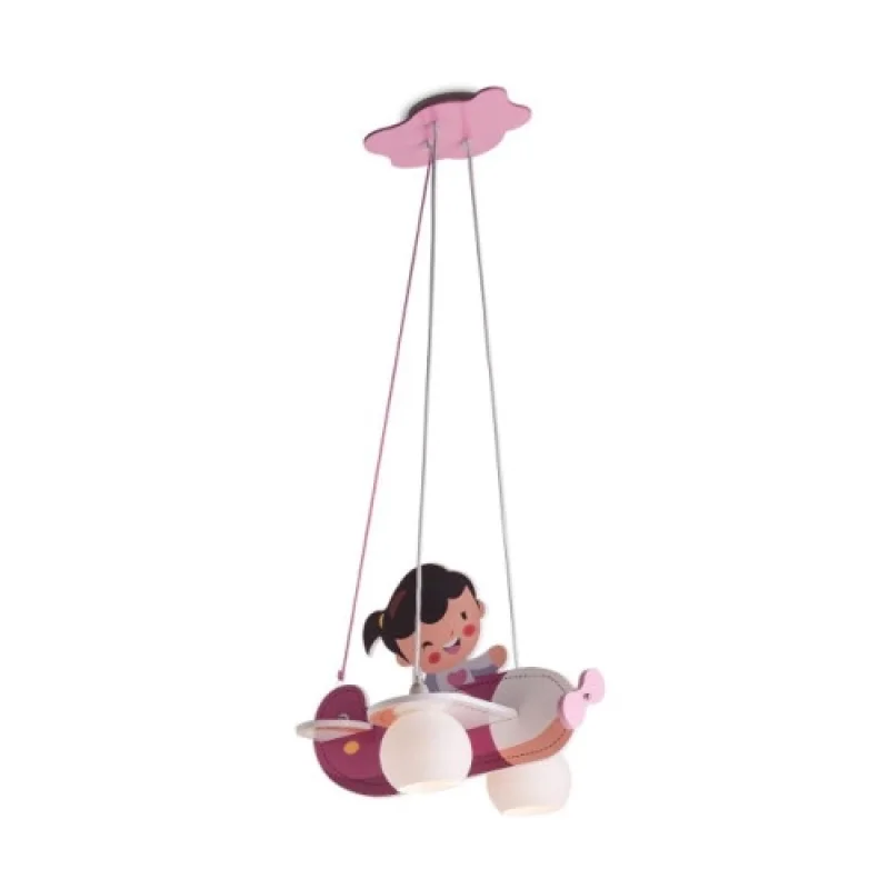 Pendant Lights Happy Plane 04-422 – Smarter children's pendant in multicoloured, 2X28W
