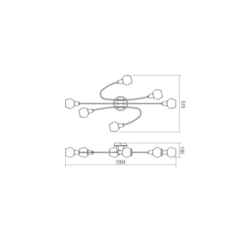 Clovis 04-490 – Smarter плафон в матово черен, 6X28W, IP:20