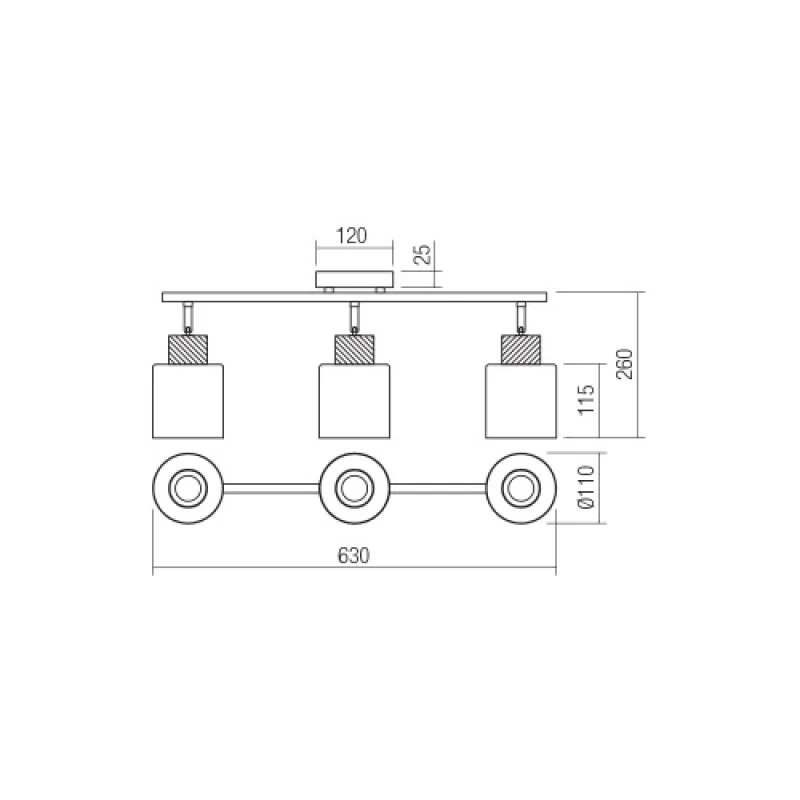 Hansen 04-529 – Smarter спот в матово черен, 3X42W, IP20