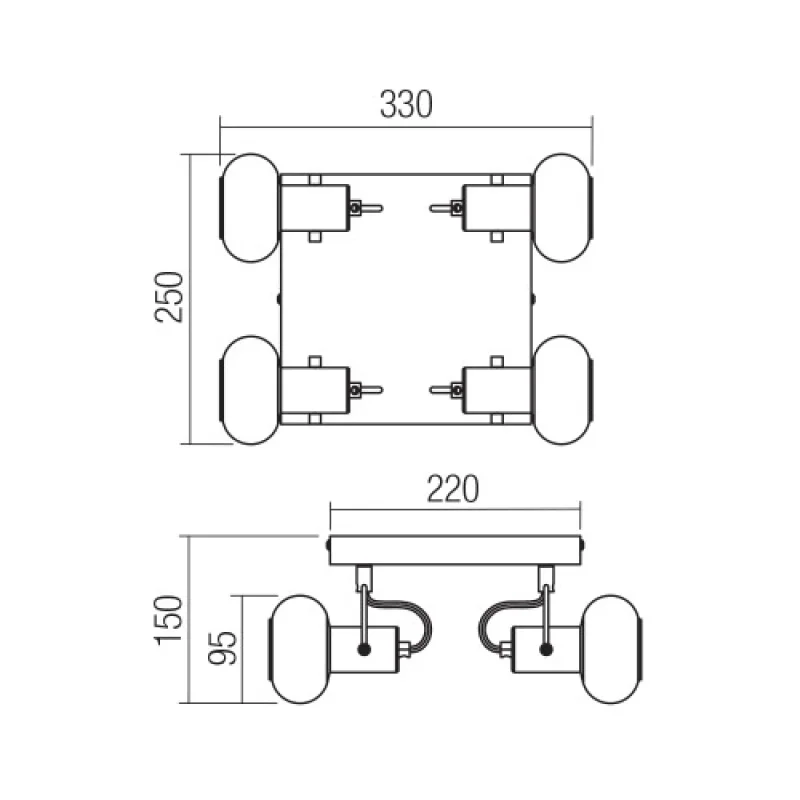Matias 04-549 – Smarter полилей в матово златист, 4X28W, IP:20