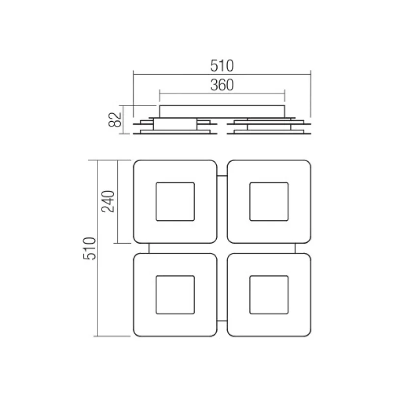 Quant 05-1005 – Smarter LED плафон в матово черен, 47W, 3000K, IP20