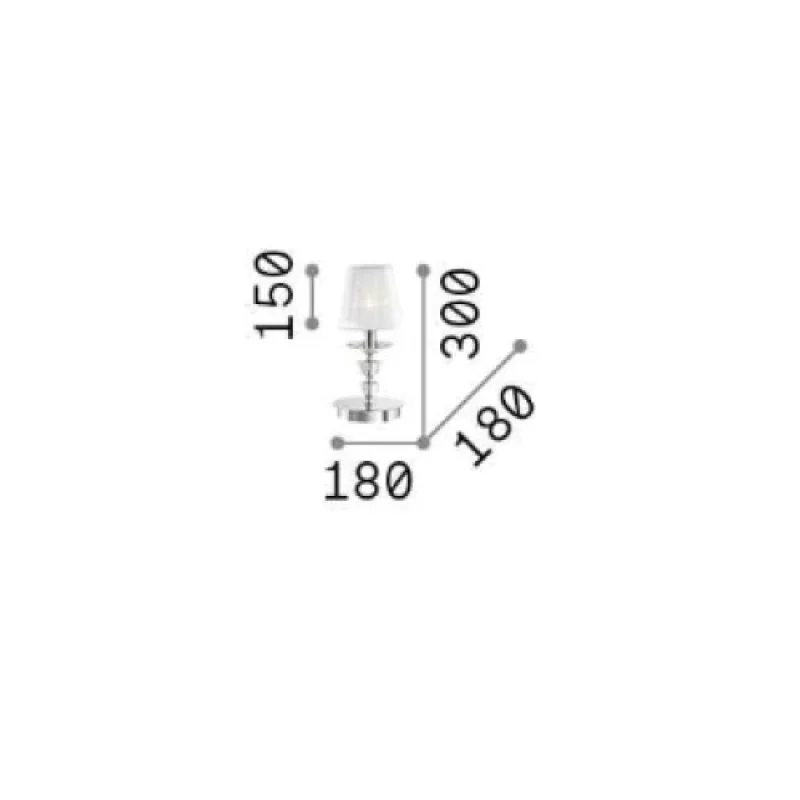 Pegaso TL1 SMALL BIANCO 059266 – Ideal Lux настолна лампа в хром, 1X40W, IP20