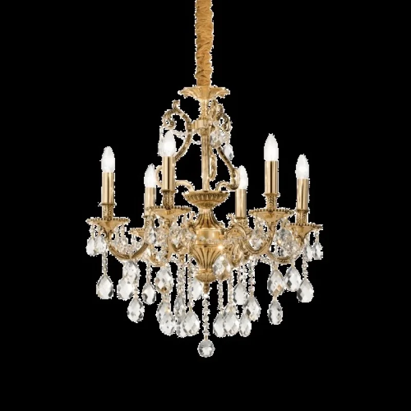Chandeliers Gioconda SP6 Oro 060507 – Ideal Lux chandelier in antique gold, 6X40W, IP20