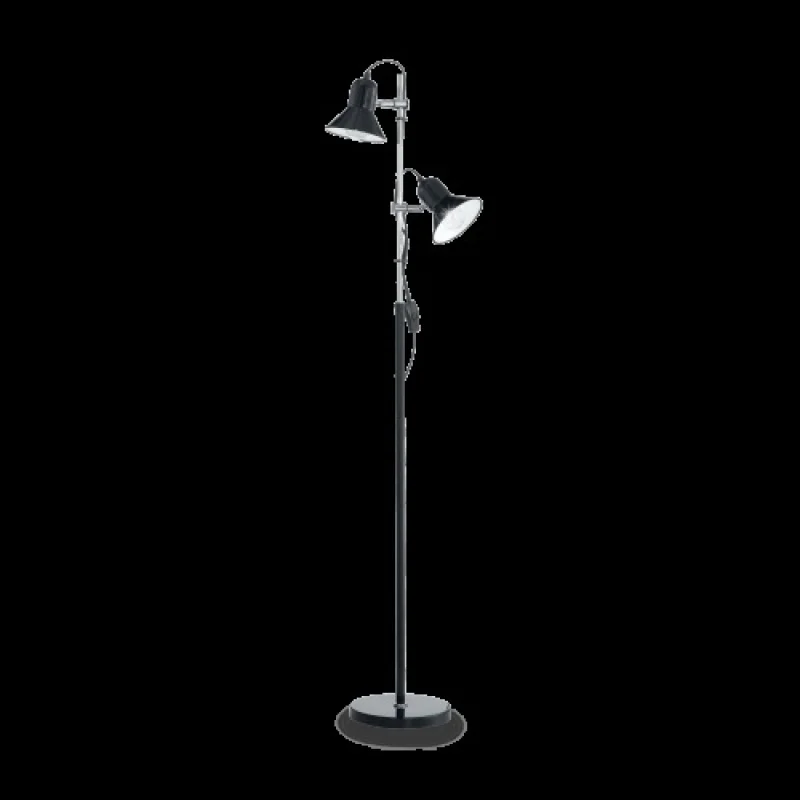 Подови лампи (Лампион) Polly PT2 Black 061139 – Ideal Lux лампион в хром, 2X60W, IP20