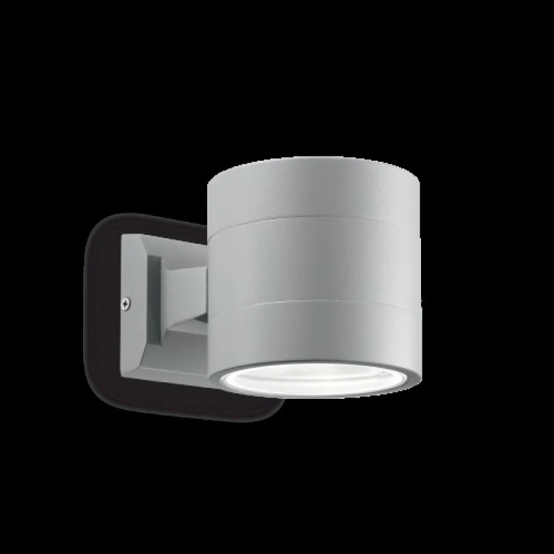 Външно стенно осветление Snif Round AP1 Grey 061474 – Ideal Lux фасаден аплик в сив, 1x40W, IP 54