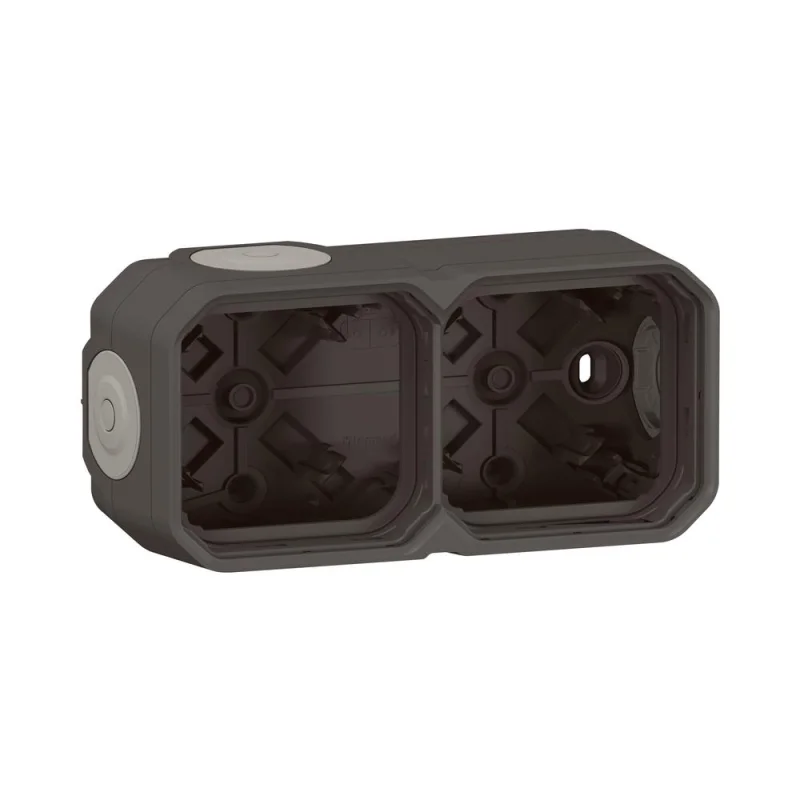 Legrand Кутия 2x ОМ с гумени щуцери IP55 Антрацит - Legrand Plexo New 069602L
