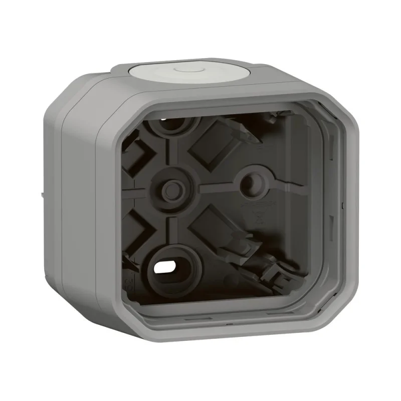 Кутия 1x ОМ с 2 гумени щуцера IP55 Сив - Legrand Plexo New 069651L