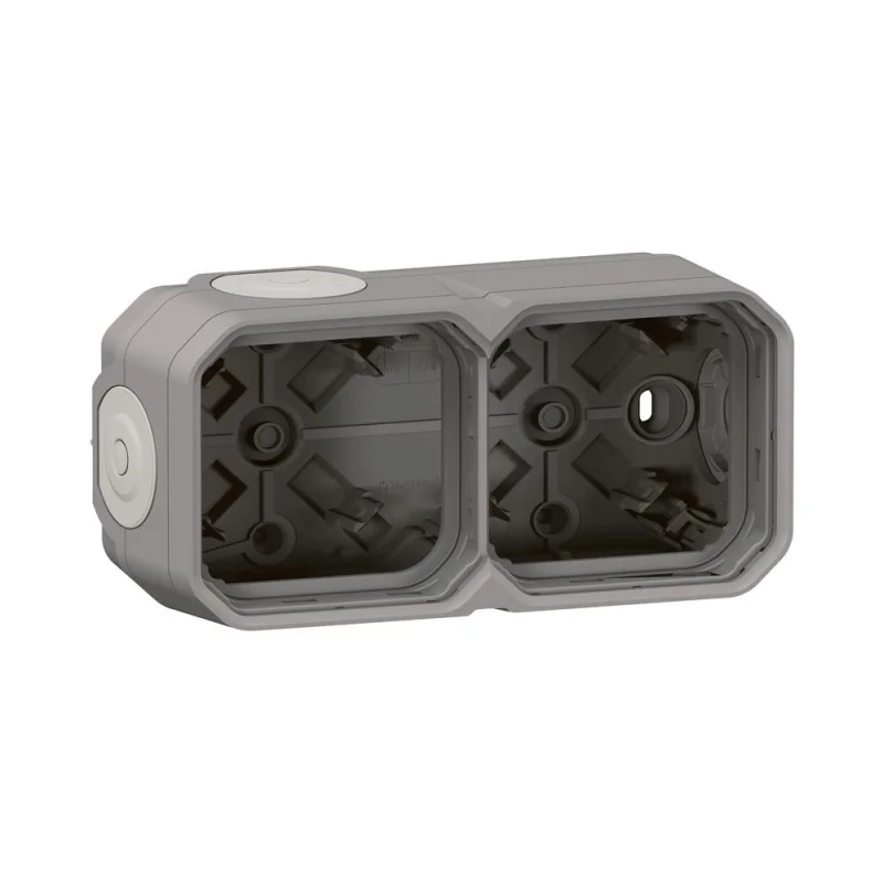 Legrand Box 2x Ohm with rubber glands IP55 Grey - Legrand Plexo New 069672L