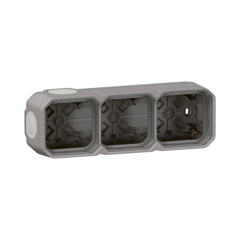 Box 3x Ohm with rubber glands IP55 Grey - Legrand Plexo New 069680L