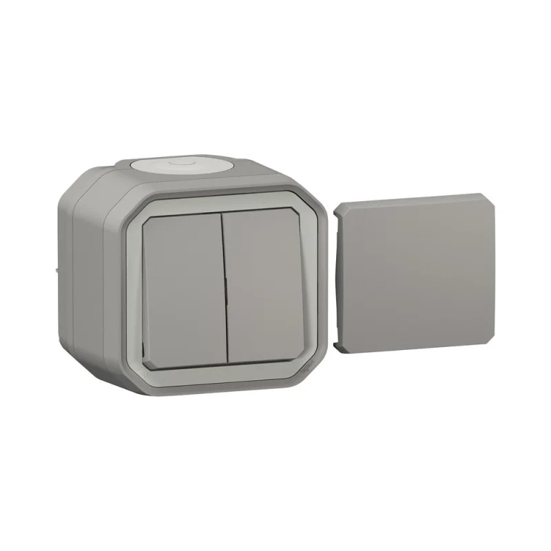 Многофункционален ключ/бутон 5 функции ОМ моноблок IP55 Сив - Legrand Plexo New 069719L