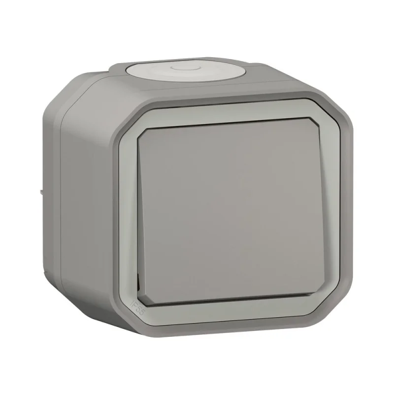 Legrand Push button monobloc 10A IP55 Grey - Legrand Plexo New 069720L