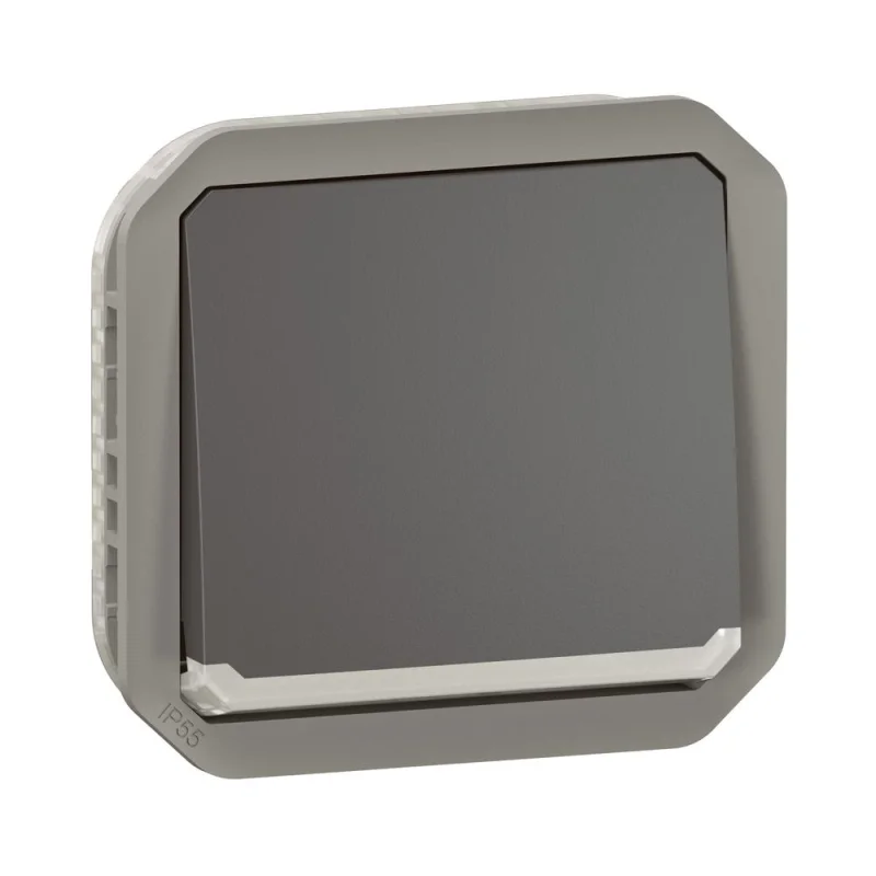 Legrand Two-way switch 10A with indicator mechanism IP55 Anthracite - Legrand Plexo New 069802L