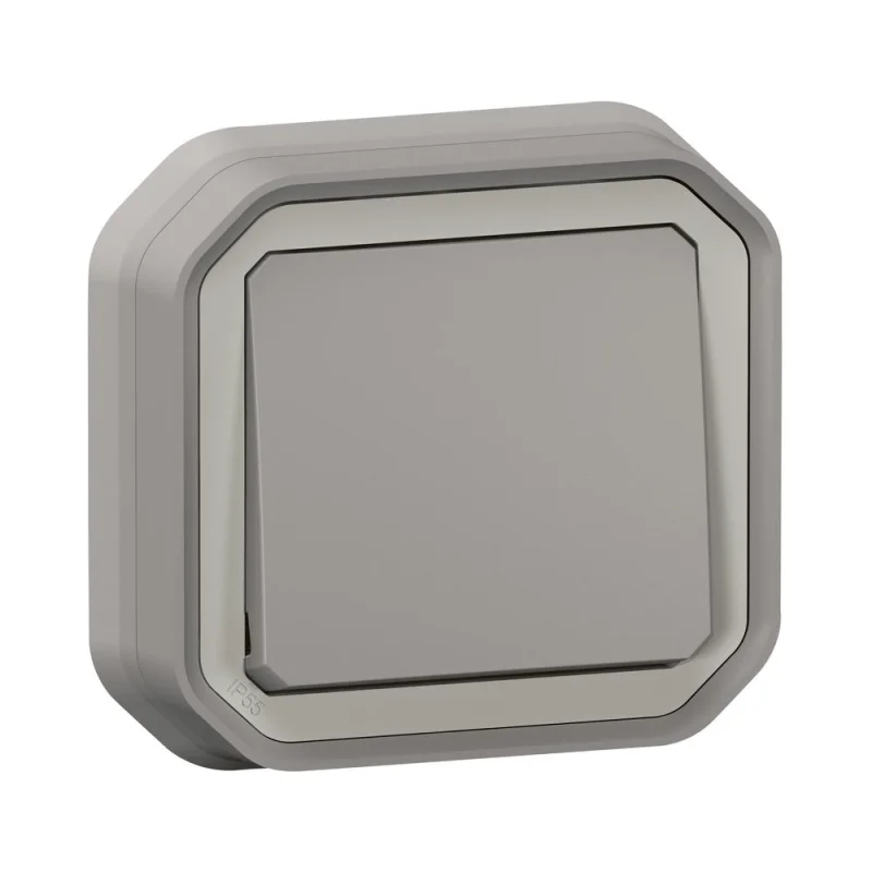 Legrand Девиаторен ключ 10А моноблок скрит монтаж със скоби IP55 Сив - Legrand Plexo New 069812L