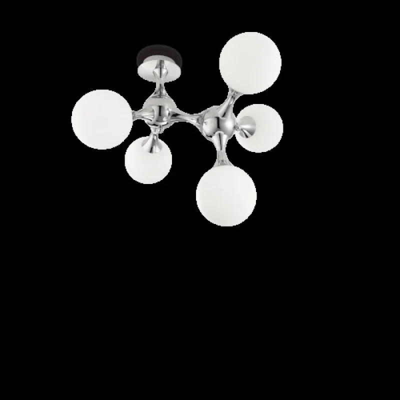 Плафони Nodi White PL5 073712 – Ideal Lux плафон в хром, 5X40W, IP20