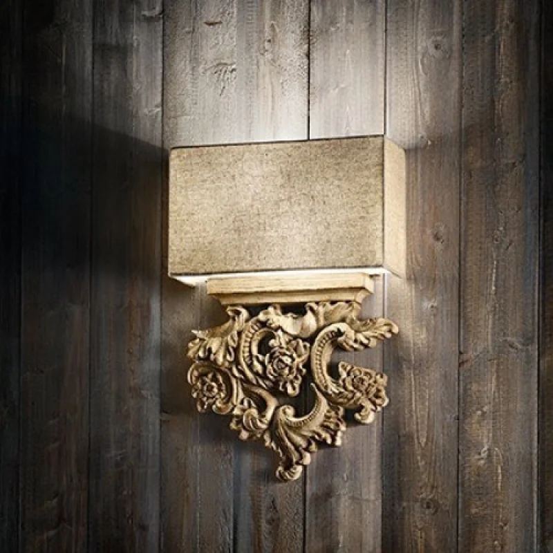 Peter AP2 075211 – Ideal Lux wall light in gold, 2x40W, IP20