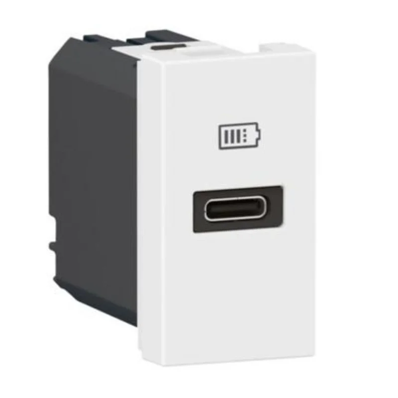 Legrand Розетка USB тип C Power Delivery 20W 3A 1М за DLP канал или подова кутия Бял - Legrand Mosaic 077690L