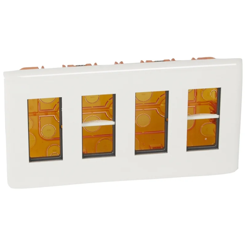 Legrand Monobloc recessed mounting 4x4M M45 White - Legrand Mosaic New 078874L
