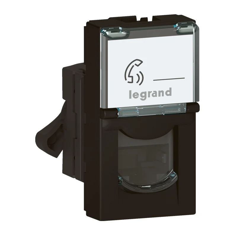 Розетка RJ45 FTP cat.6 1M Черен - Legrand Mosaic 079162L
