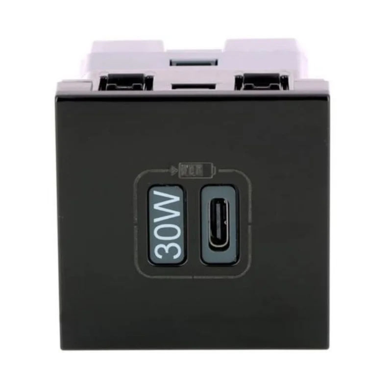 Розетка USB тип C Power Delivery 30W 3A 2М Черен - Legrand Mosaic 079185L