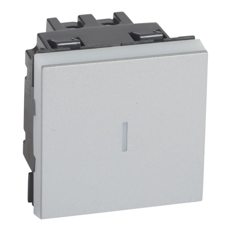 Legrand Кръстат ключ 10A 2M Алуминий Easy-Led - Legrand Mosaic New 079221L