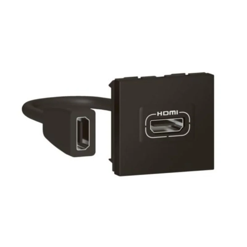 Розетка HDMI A с кабел 15cm 2M Черен - Legrand Mosaic 079479L