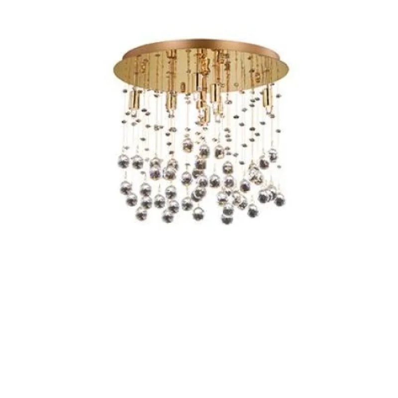Ceiling Lights Moonlight PL8 GOLD 080932 – Ideal Lux ceiling light in brass. clear, 8X40W, IP20