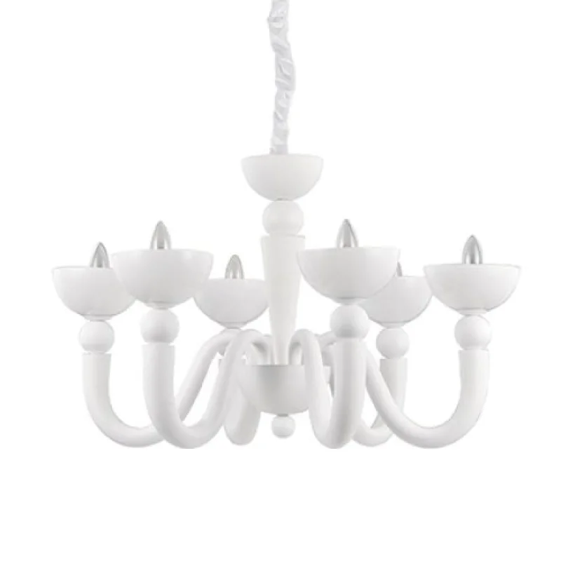 Bon BON SP6 WHITE 093994 – Ideal Lux chandelier in white, 6X40W, IP20