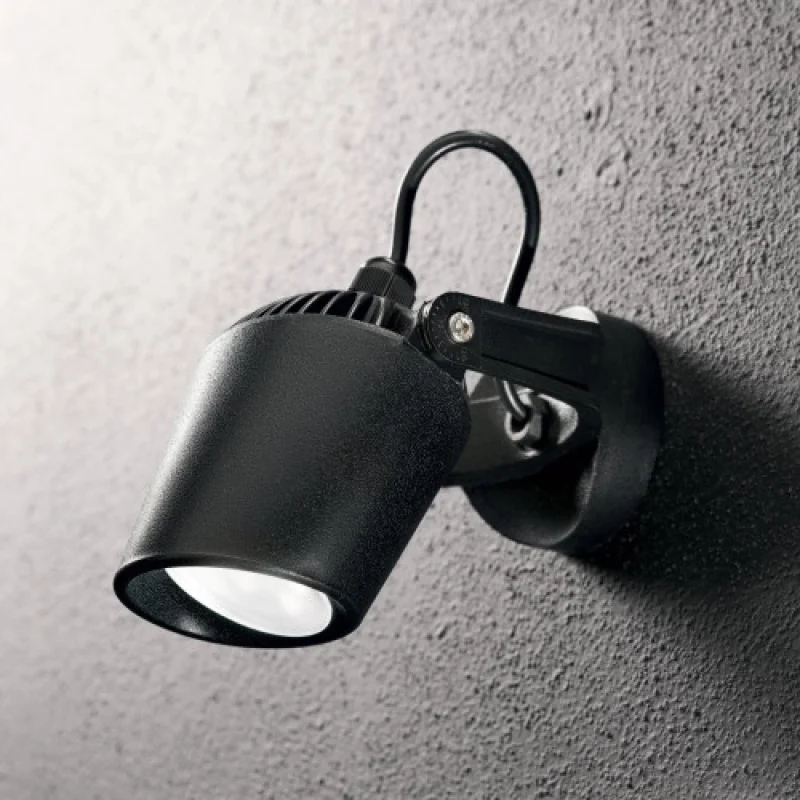 Minitommy AP1 NERO 096476 – Ideal Lux facade wall light in black, 1X4,5W, IP66