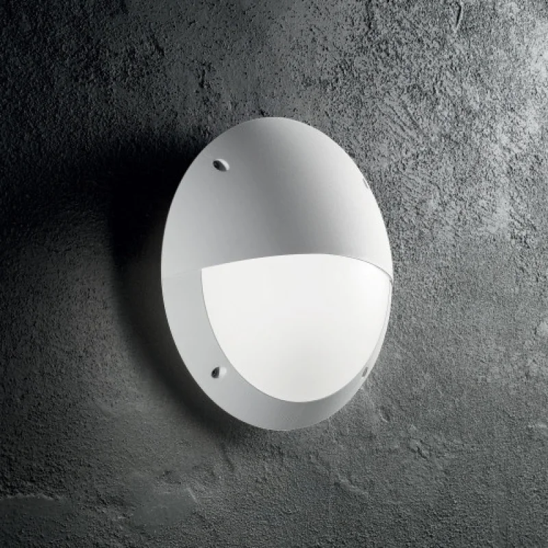 Външно стенно осветление Lucia-2 AP1 BIANCO 096681 – Ideal Lux фасаден аплик в бял, 1X23W, IP66