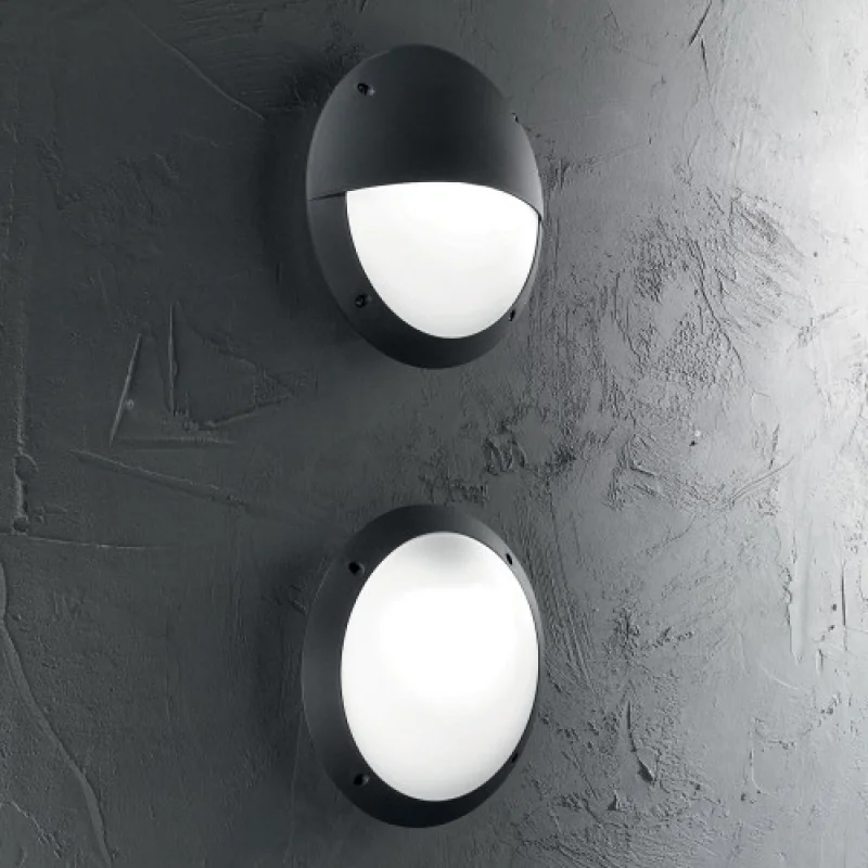Lucia-2 AP1 NERO 096698 – Ideal Lux фасаден аплик в черен, 1X23W, IP66