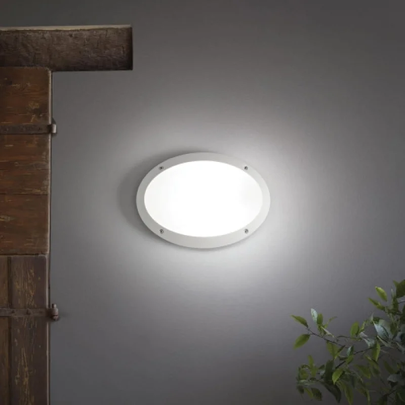 Outdoor Wall Lights Medea-1 AP1 WHITE 096711 – Ideal Lux facade wall light in white, 1x23W, IP66