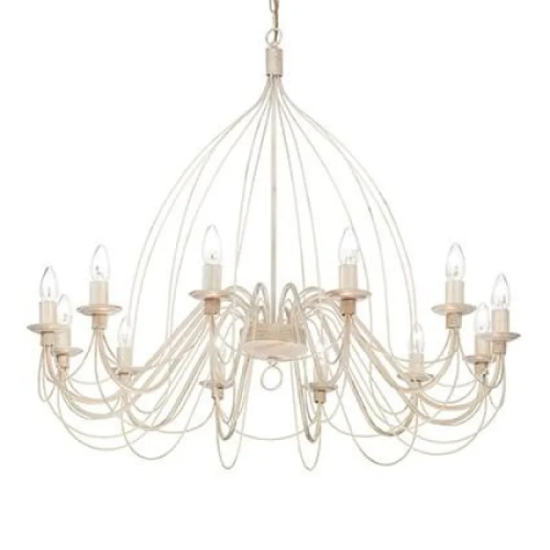 Corte SP12 Antique White 097664 – Ideal Lux chandelier in antique white, 12X40W, IP20