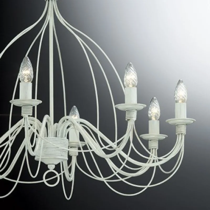Chandeliers Corte SP12 Antique White 097664 – Ideal Lux chandelier in antique white, 12X40W, IP20