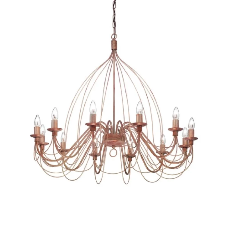 Chandeliers Corte SP12 Antique Brown 097671 – Ideal Lux chandelier in antique brown, 12X40W, IP20