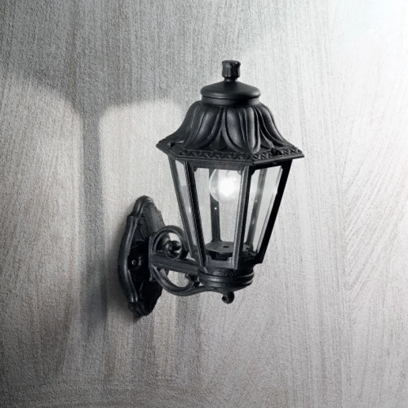 Dafne AP1 BIG 101491 – Ideal Lux фасаден аплик в черен, 1x23W, IP44