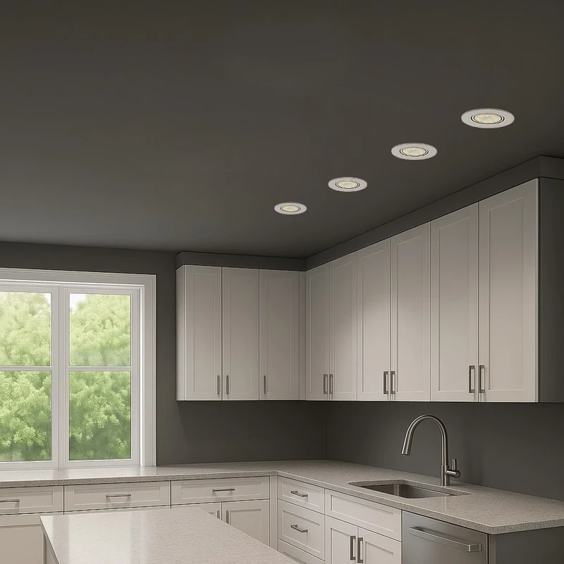 Lite – LED спотове за вграждане в бяло, комплект 3бр., Ø82мм, 3×3W, 3000K