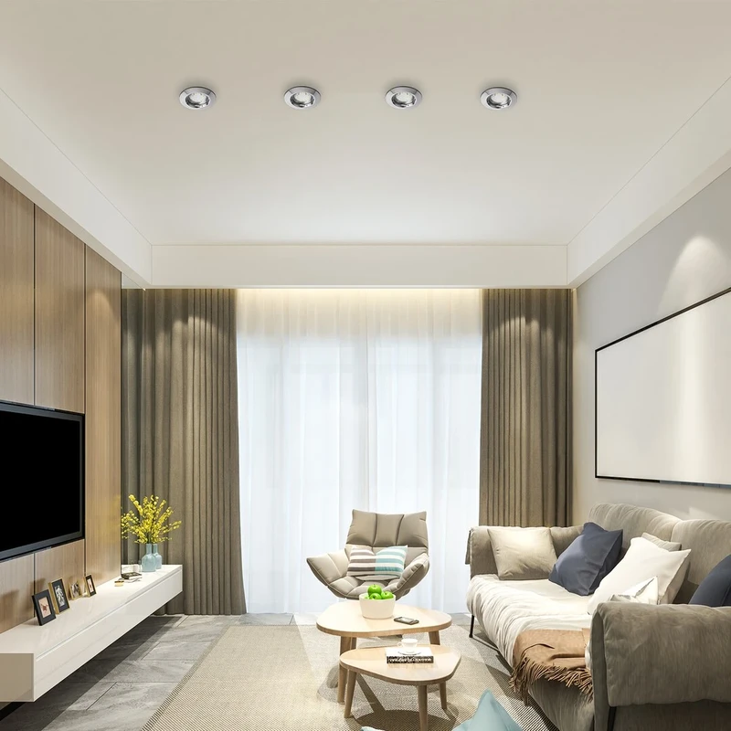Lite – LED спотове за вграждане в хром, комплект 3 бр., Ø82мм, 3×3W, 3000K