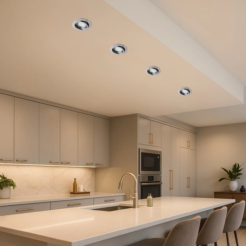 Lite – LED вградени спотове хром, комплект 3бр., Ø86мм, 3×3W, 3000K
