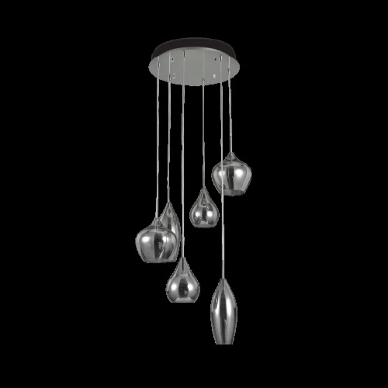 Pendant Lights Soft SP6 FUME 111841 – Ideal Lux pendant in chrome, 6X40W, IP20