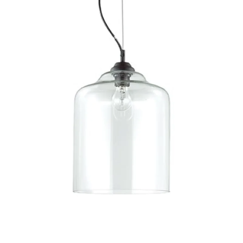 Пендели Bistro SP1 SQUARE TRANSPARENT 112305 – Ideal Lux пендел в черен, 1X60W, IP20
