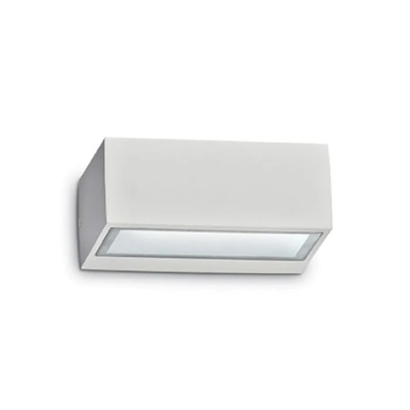 Външно стенно осветление Twin AP1 WHITE 115351 – Ideal Lux фасаден аплик в бял, 1x28W, IP44