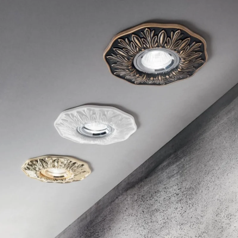 Polka FI1 ANTIQUE BR 115580 – Ideal Lux луна за вграждане в античен месинг, 1X50W, IP20