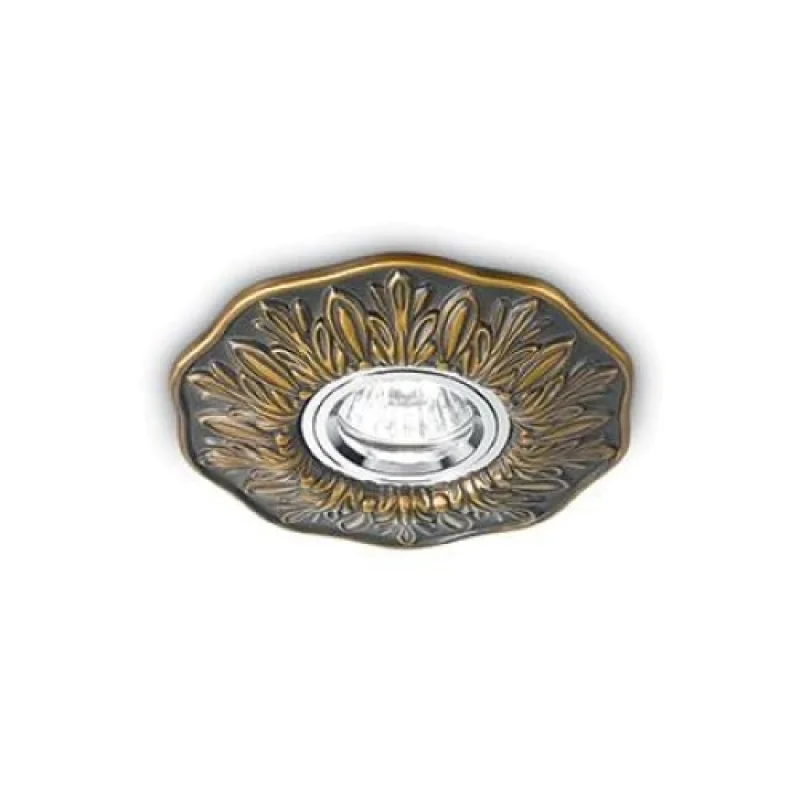 Луни за вграждане Polka FI1 ANTIQUE BR 115580 – Ideal Lux луна за вграждане в античен месинг, 1X50W, IP20