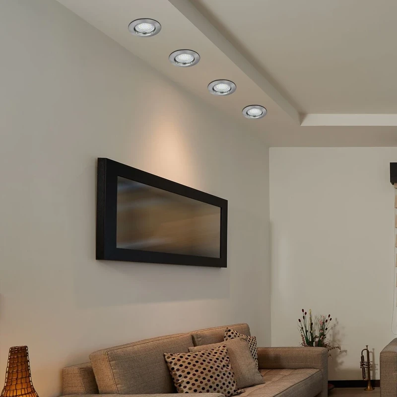 Lite – LED спот комплект за вграждане в сатен хром, Ø82мм, 3×3W, 3000K