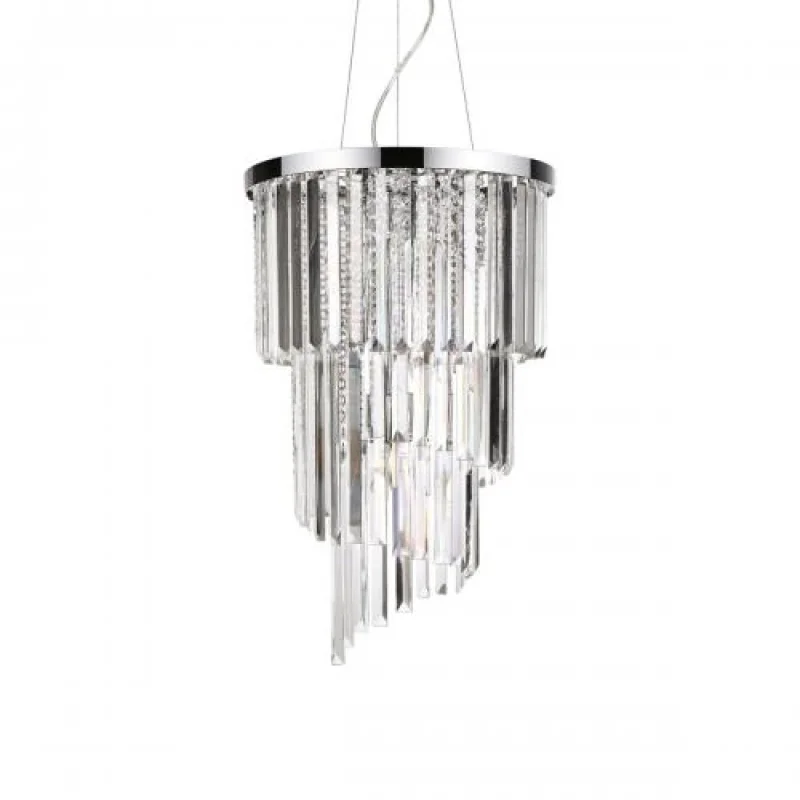 Пендели Carlton SP8 CROMO 117737 – Ideal Lux пендел в хром, 8X40W, IP20