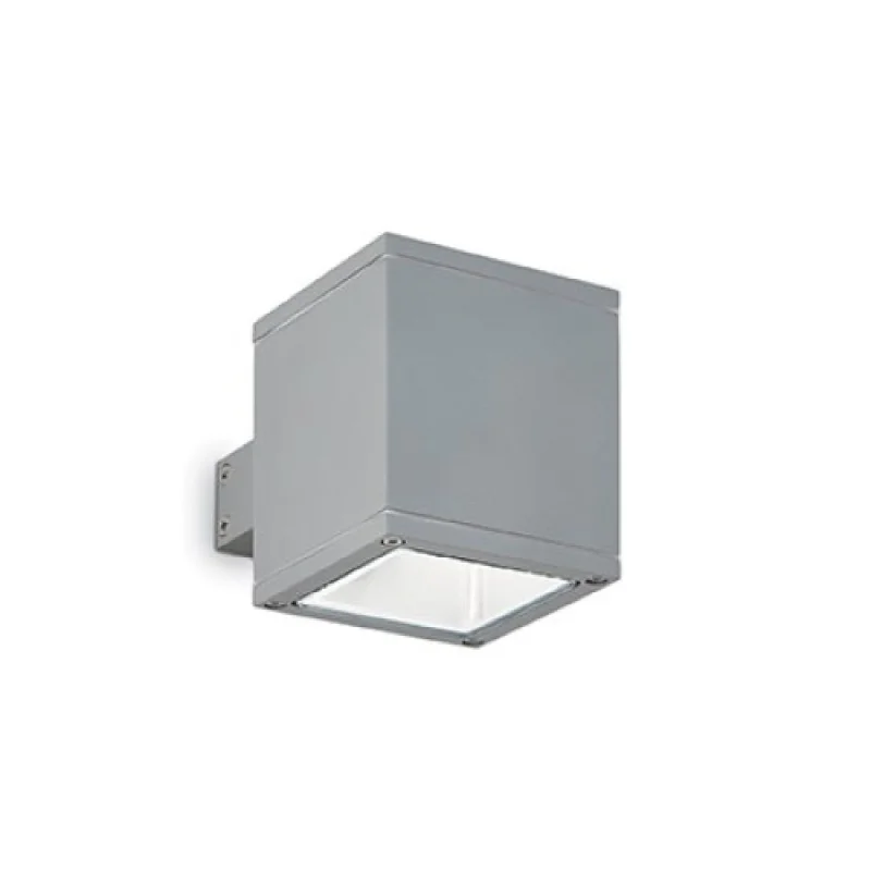 Outdoor Wall Lights Snif AP1 SQUARE GREY 118666 – Ideal Lux facade wall light in grey, 1x40W, IP44