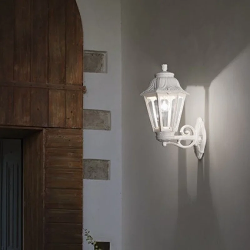 Outdoor Wall Lights Dafne AP1 BIG 120423 – Ideal Lux facade wall light in white, 1x60W, IP44