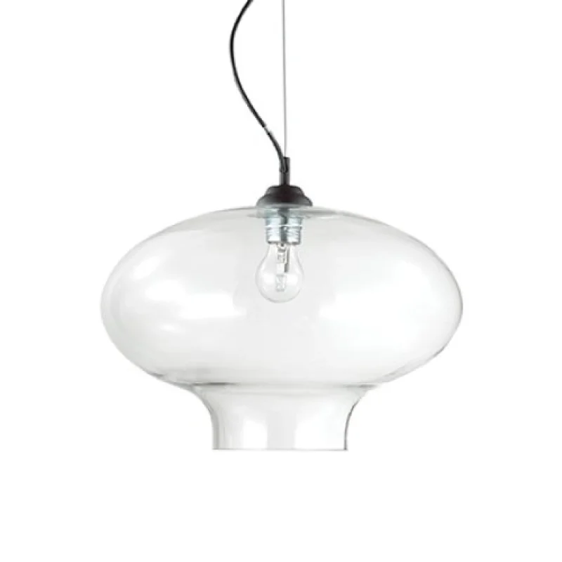 Pendant Lights Bistro SP1 ROUND TRANSPARENT 120898 – Ideal Lux pendant in black, 1X60W, IP20